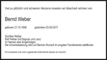 Anzeige von Bernd Weber von MGO