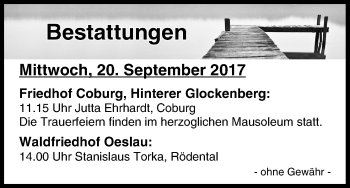 Anzeige von Bestattungen vom 20.09.2017 von MGO