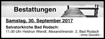 Anzeige von Bestattungen vom 30.09.2017 von MGO