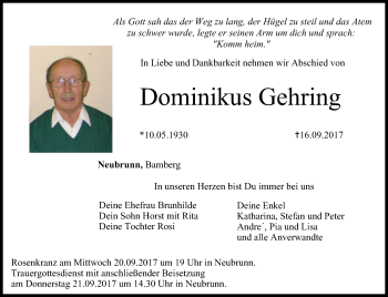Anzeige von Dominikus Gehring von MGO