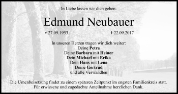 Anzeige von Edmund Neubauer von MGO