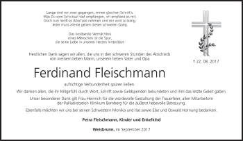 Anzeige von Ferdinand Fleischmann von MGO