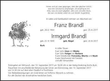 Anzeige von Franz Brandl von MGO