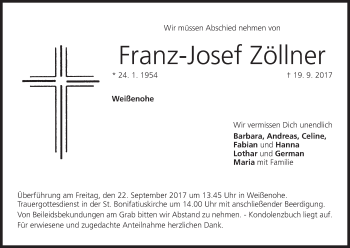 Anzeige von Franz-Josef Zöllner von MGO