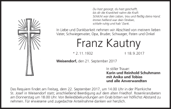 Anzeige von Franz Kautny von MGO