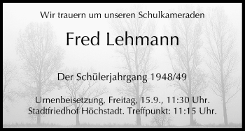 Anzeige von Fred Lehmann von MGO