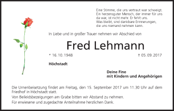 Anzeige von Fred Lehmann von MGO