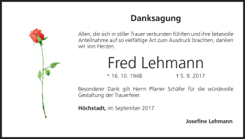Anzeige von Fred Lehmann von MGO
