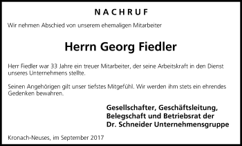 Anzeige von Georg Fiedler von MGO