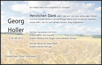 Anzeige von Georg Holler von MGO