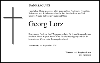 Anzeige von Georg Lorz von MGO