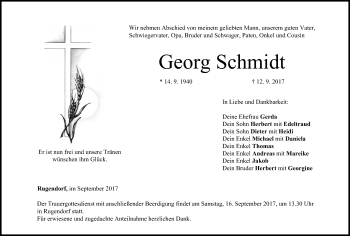 Anzeige von Georg Schmidt von MGO