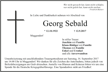 Anzeige von Georg Sebald von MGO