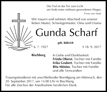 Anzeige von Gunda Scharf von MGO
