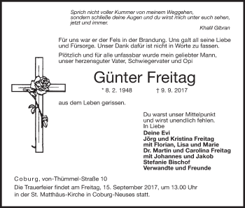 Anzeige von Günter Freitag von MGO