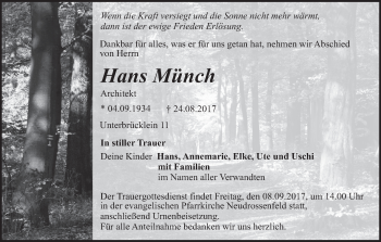 Anzeige von Hans Münch von MGO
