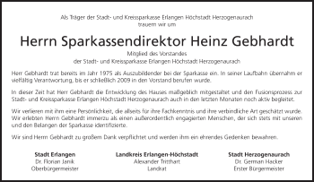 Anzeige von Heinz Gebhardt von MGO