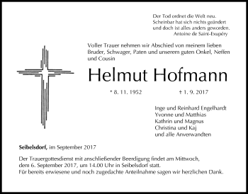 Anzeige von Helmut Hofmann von MGO