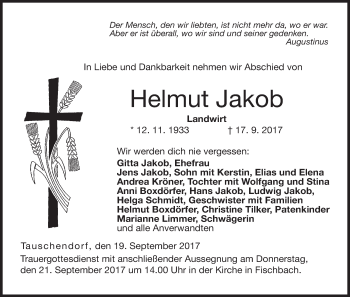 Anzeige von Helmut Jakob von MGO