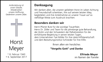 Anzeige von Horst Meyer von MGO
