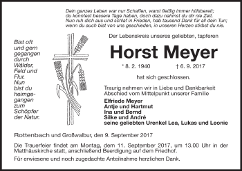 Anzeige von Horst Meyer von MGO