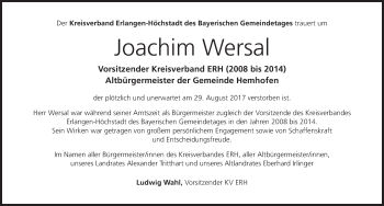 Anzeige von Joachim Wersal von MGO