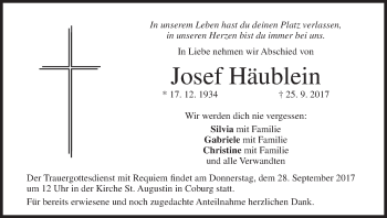 Anzeige von Josef Häublein von MGO
