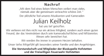 Anzeige von Julian Keilholz von MGO