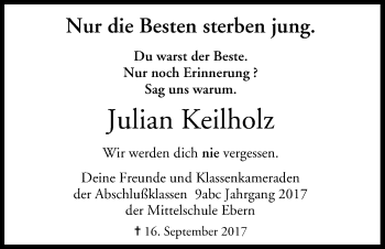 Anzeige von Julian Keilholz von MGO