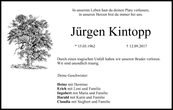 Anzeige von Jürgen Kintopp von MGO