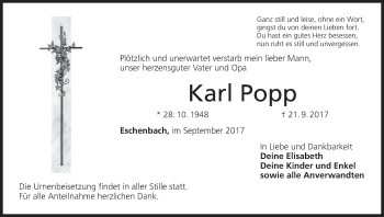 Anzeige von Karl Popp von MGO