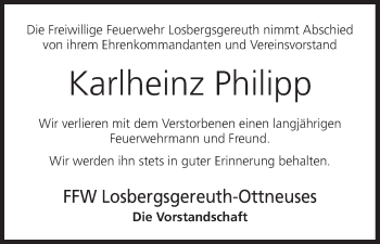 Anzeige von Karlheinz Philipp von MGO