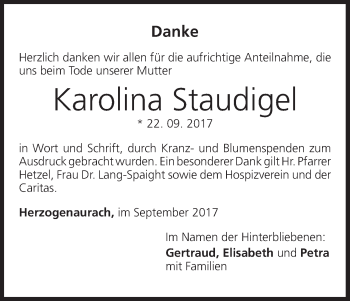 Anzeige von Karolina Staudigel von MGO