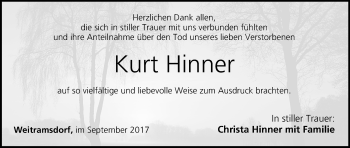 Anzeige von Kurt Hinner von MGO