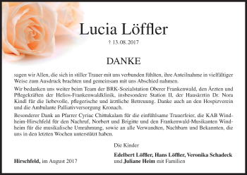 Anzeige von Lucia Löffler von MGO