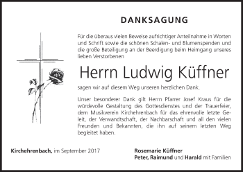 Anzeige von Ludwig Küffner von MGO
