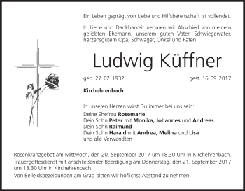Anzeige von Ludwig Küffner von MGO