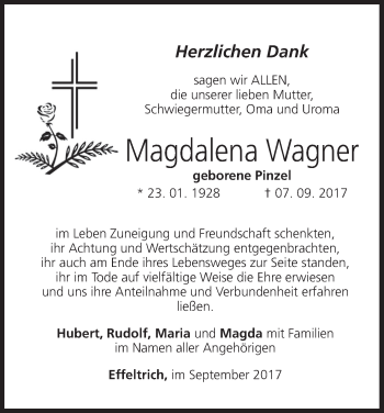 Anzeige von Magdalena Wagner von MGO