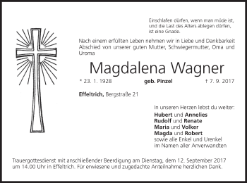 Anzeige von Magdalena Wagner von MGO