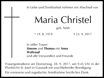 Anzeige von Maria Christel von MGO