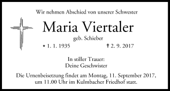 Anzeige von Maria Viertaler von MGO