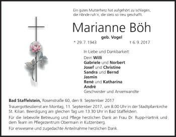 Anzeige von Marianne Böh von MGO