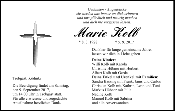 Anzeige von Marie Kolb von MGO