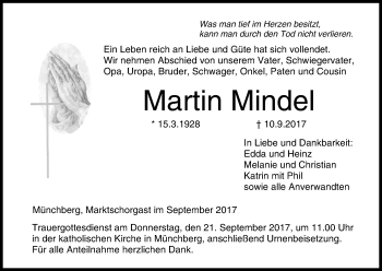 Anzeige von Martin Mindel von MGO