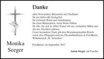 Anzeige von Monika Seeger von MGO