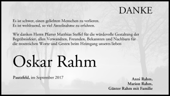 Anzeige von Oskar Rahm von MGO