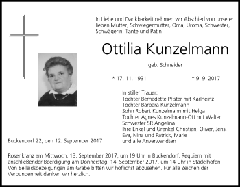 Anzeige von Ottilia Kunzelmann von MGO