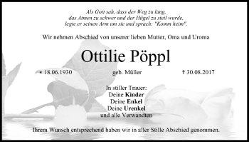 Anzeige von Ottilie Pöppl von MGO
