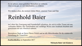 Anzeige von Reinhold Baier von MGO