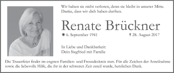 Anzeige von Renate Brückner von MGO